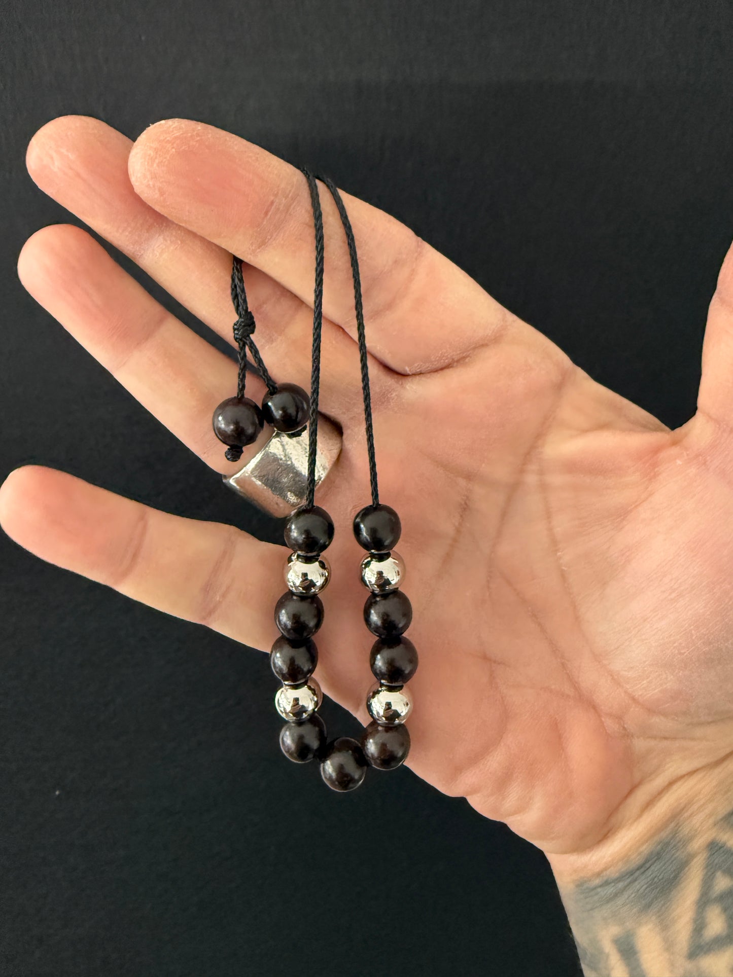 Ebony & Stainless Steel Lucky 13 Komboloi