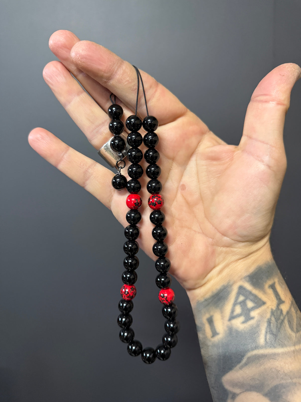 Onyx & Porcelain 33 Bead Komboloi / Worry Beads