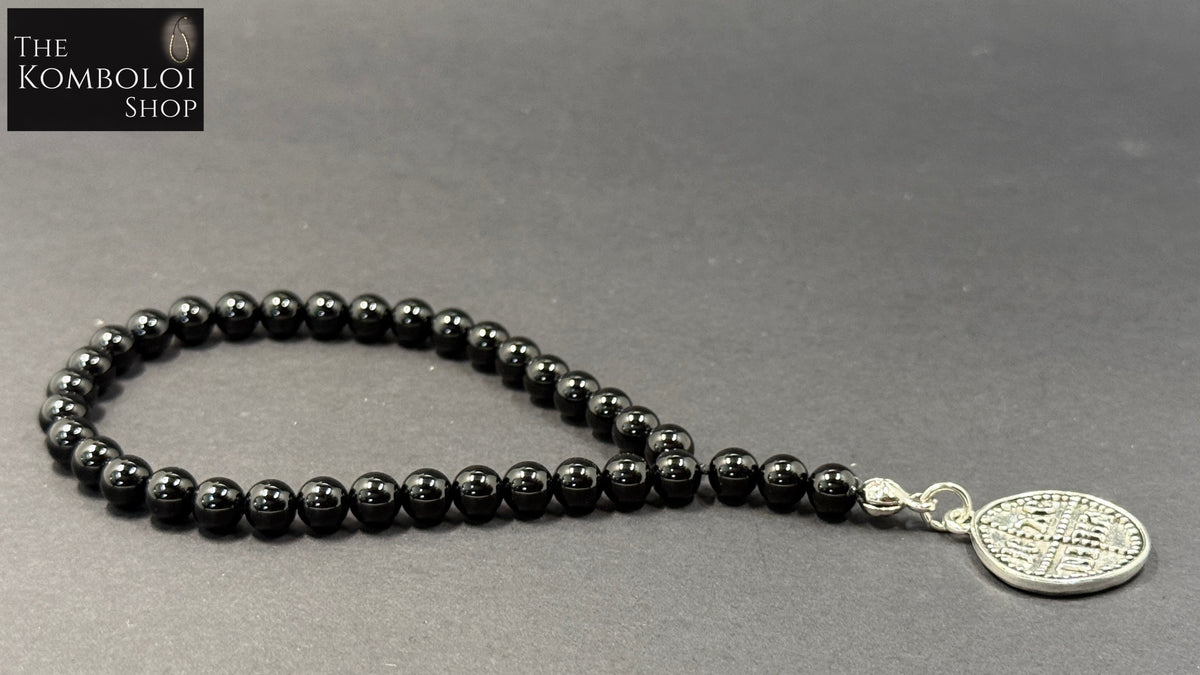 Onyx Orthodox Prayer Beads w/ICXC NIKA Pendant
