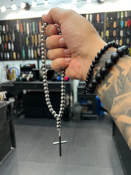 Stainless Steel 50 Bead Orthodox Prayer Beads with Stainless Steel Cross