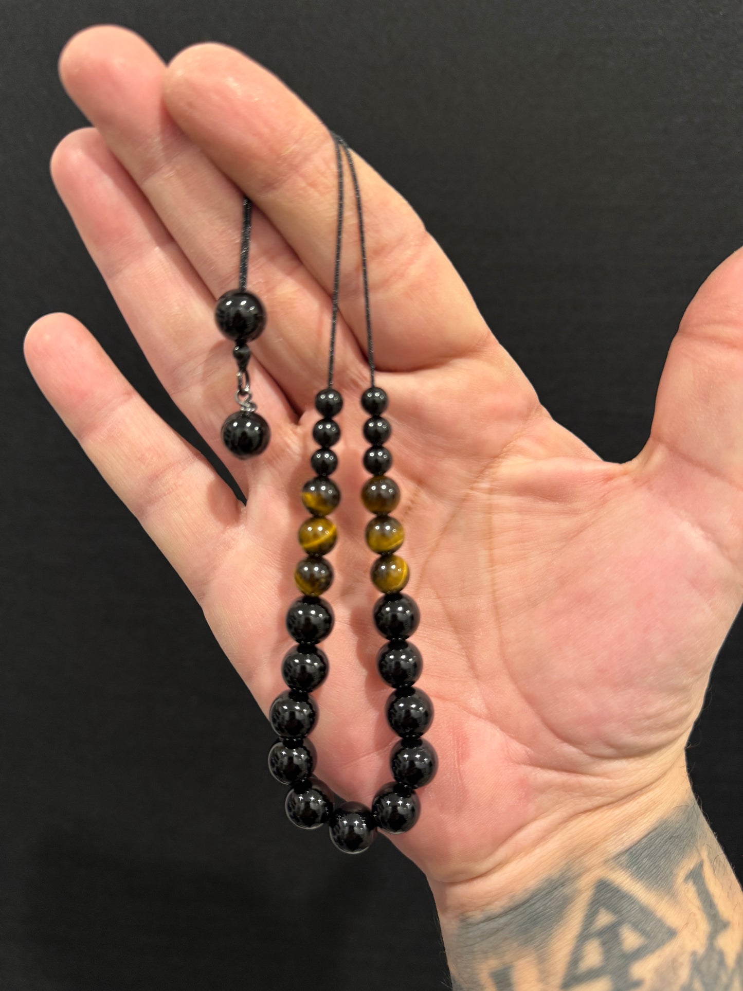 Onyx & Tigers Eye Cascading Komboloi