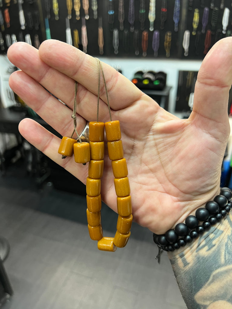Pressed amber beads deals