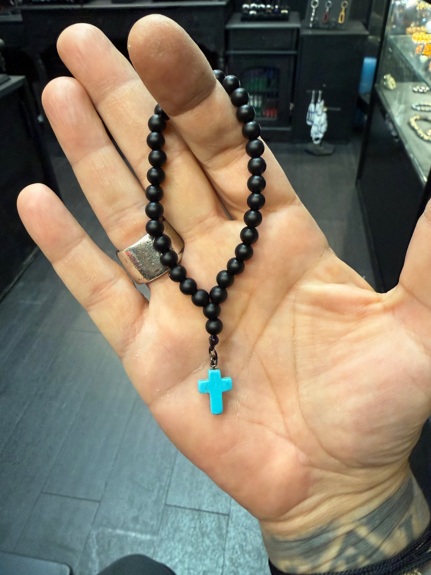 Matte Onyx Anglican Rosary Bead Bracelet