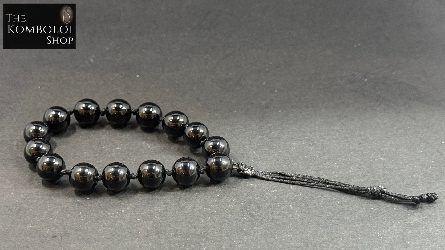 Onyx Hand Knotted Worry Bead Bracelet