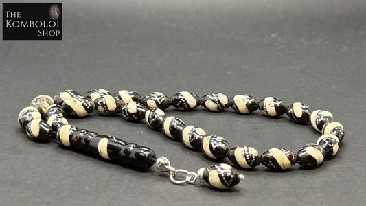 Yusuri Komboloi (Black Coral with Bone Inlay)