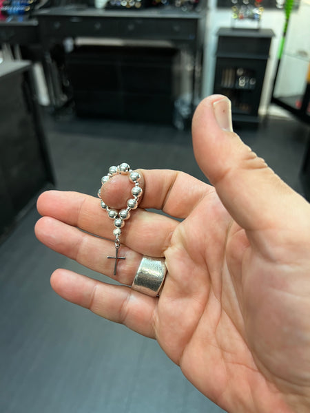 Single Decade Finger Rosary - Sterling Silver