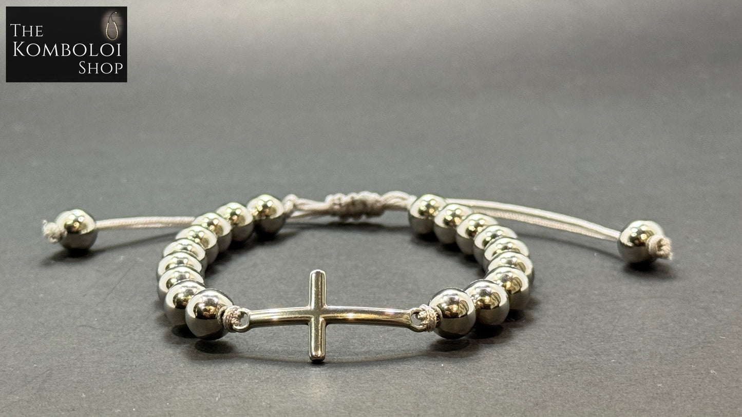 Stainless Steel & Stainless Steel Cross Protection Bracelet