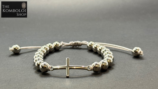 Stainless Steel & Stainless Steel Cross Protection Bracelet