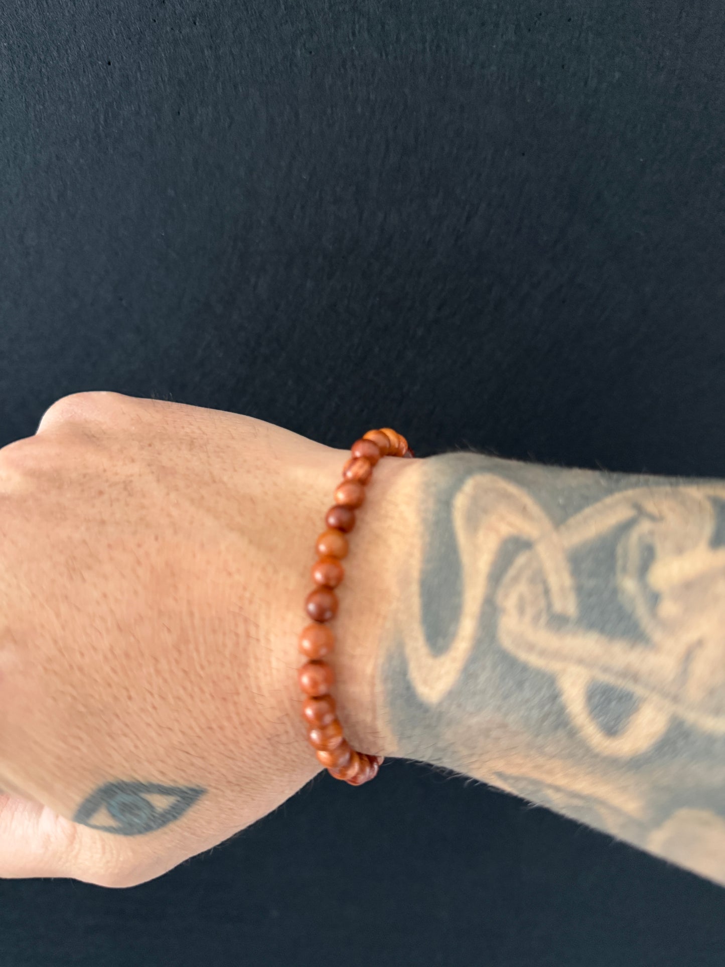 Burmese Rosewood 33 Bead Orthodox Prayer Bead Bracelet with ICXC NIKA