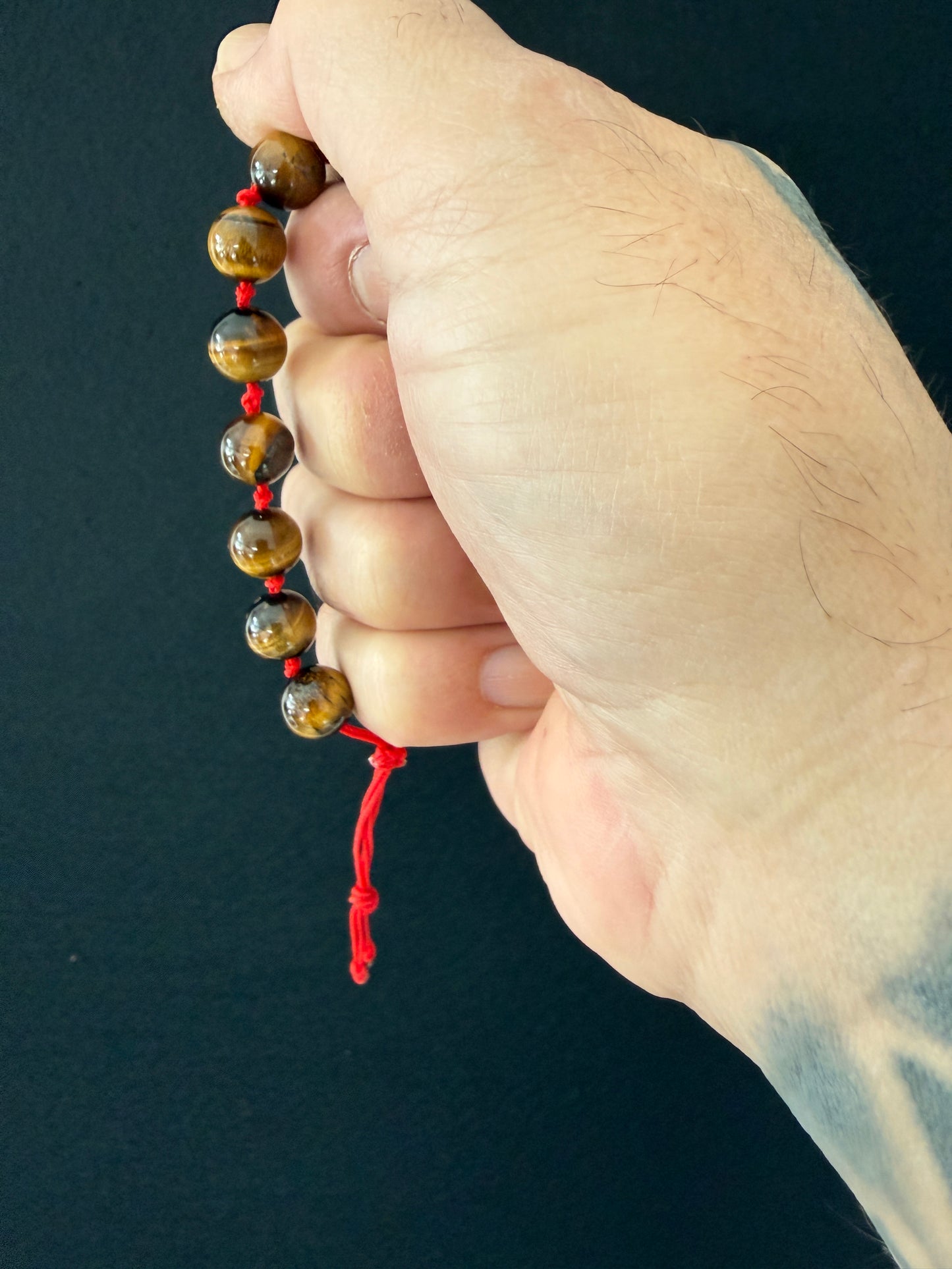 Tigers Eye Hand Knotted Worry Bead Bracelet