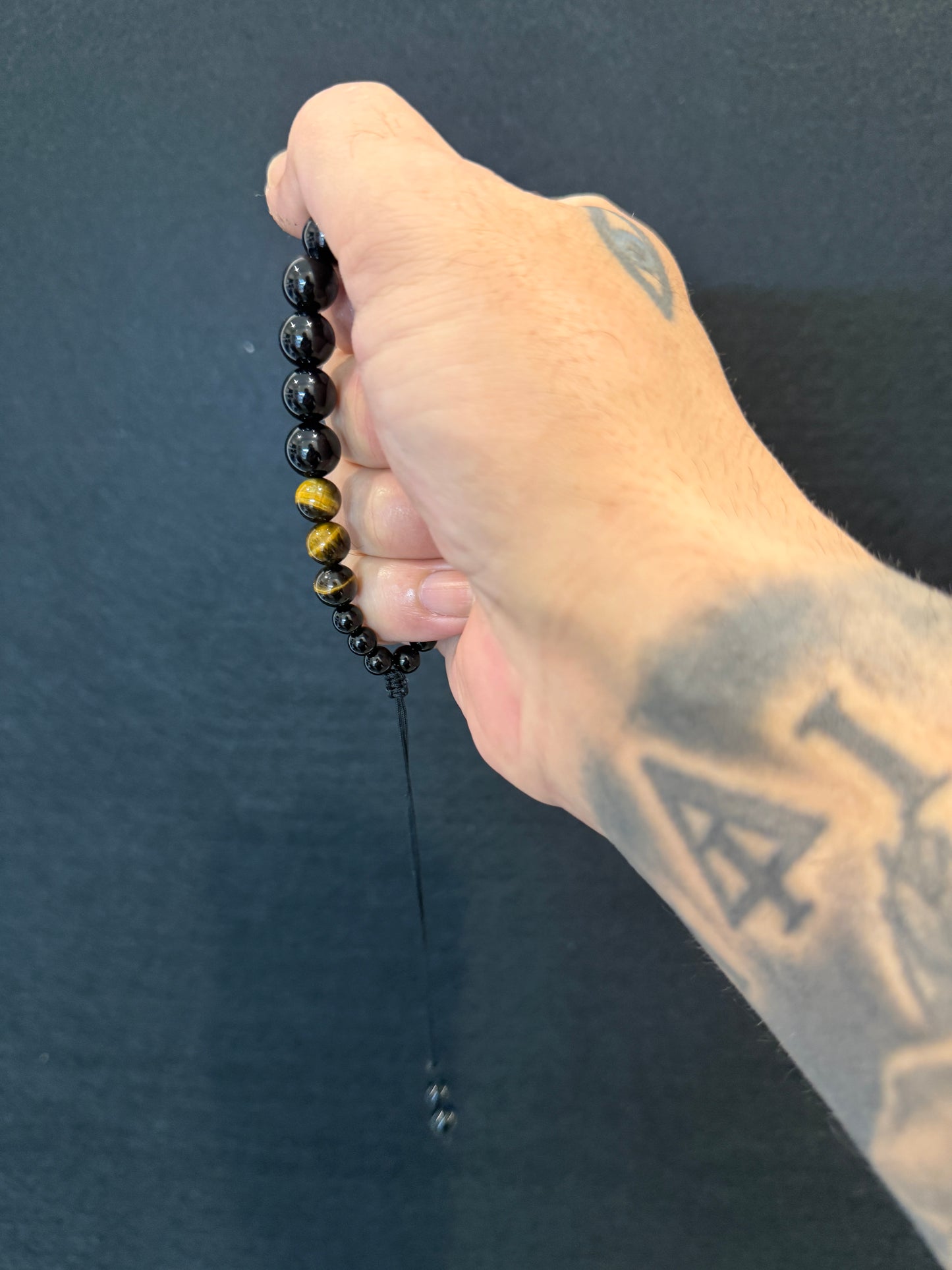 Cascading Onyx & Tigers Eye Worry Beads - Wearable MK3 (Long)