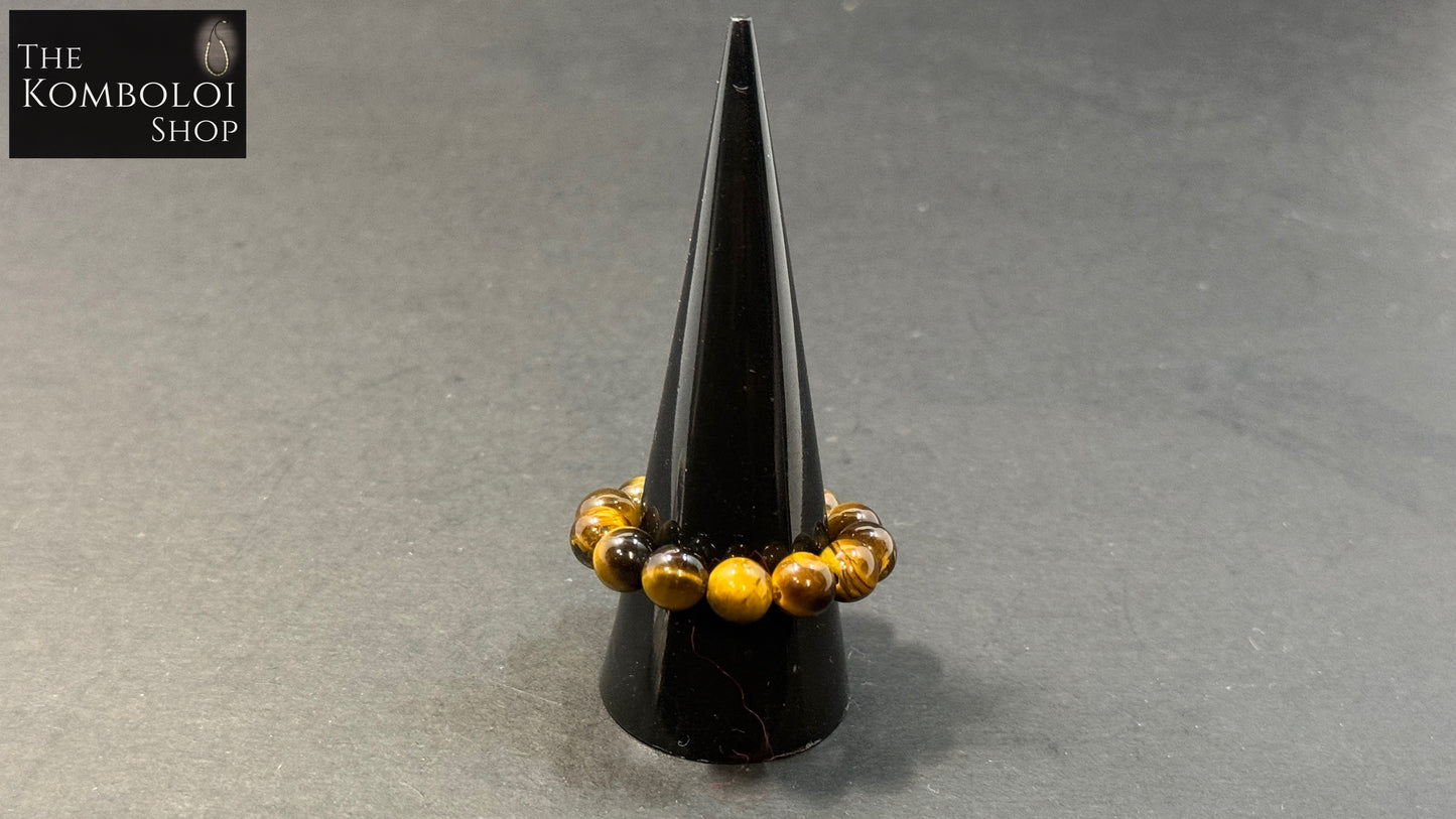 Tigers Eye Worry Bead Ring / Anxiety Ring
