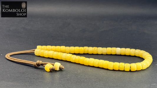 Cretan 51 Bead Komboloi / Worry Beads - Yellow Jade