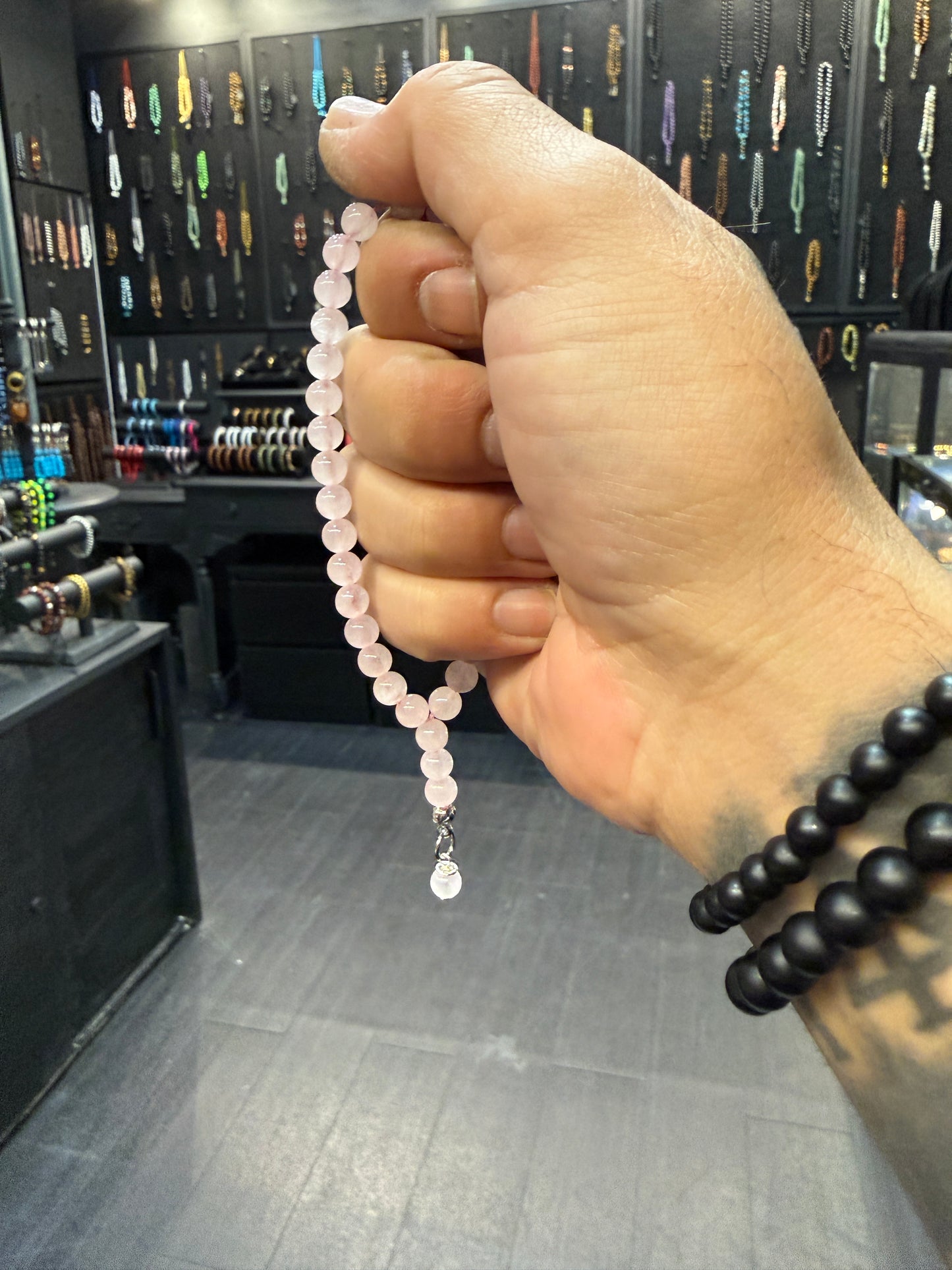 Rose Quartz 33 Bead Mini Komboloi / Worry Beads