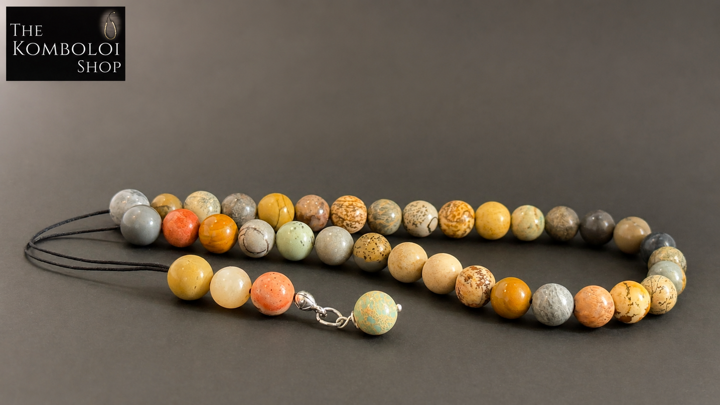 Jasper 33 Bead Komboloi / Worry Beads