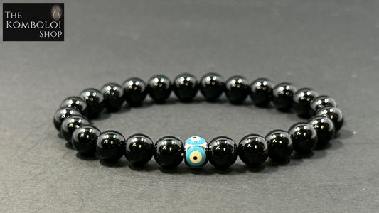 Onyx & Evil Eye Protection Bracelet