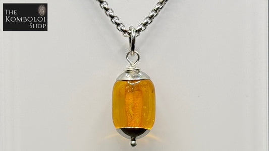 Baltic Amber & Stainless Steel Necklace