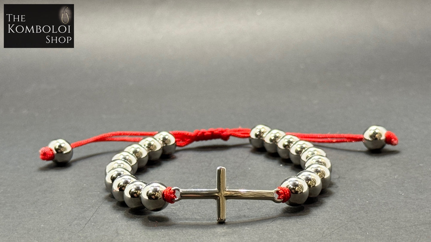 Stainless Steel & Stainless Steel Cross Protection Bracelet