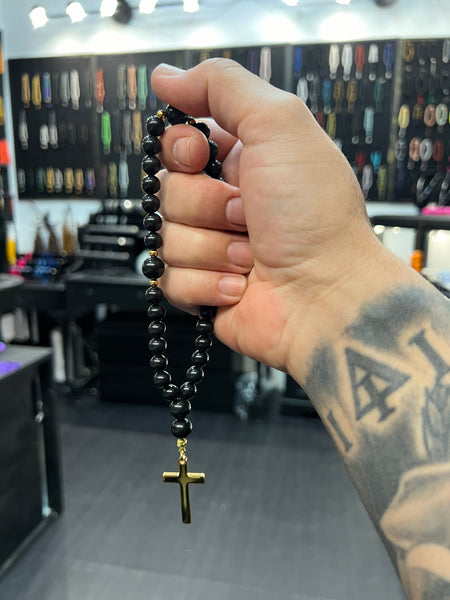 Black Stone Anglican Rosary Beads