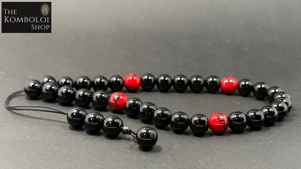 Onyx & Porcelain 33 Bead Komboloi / Worry Beads