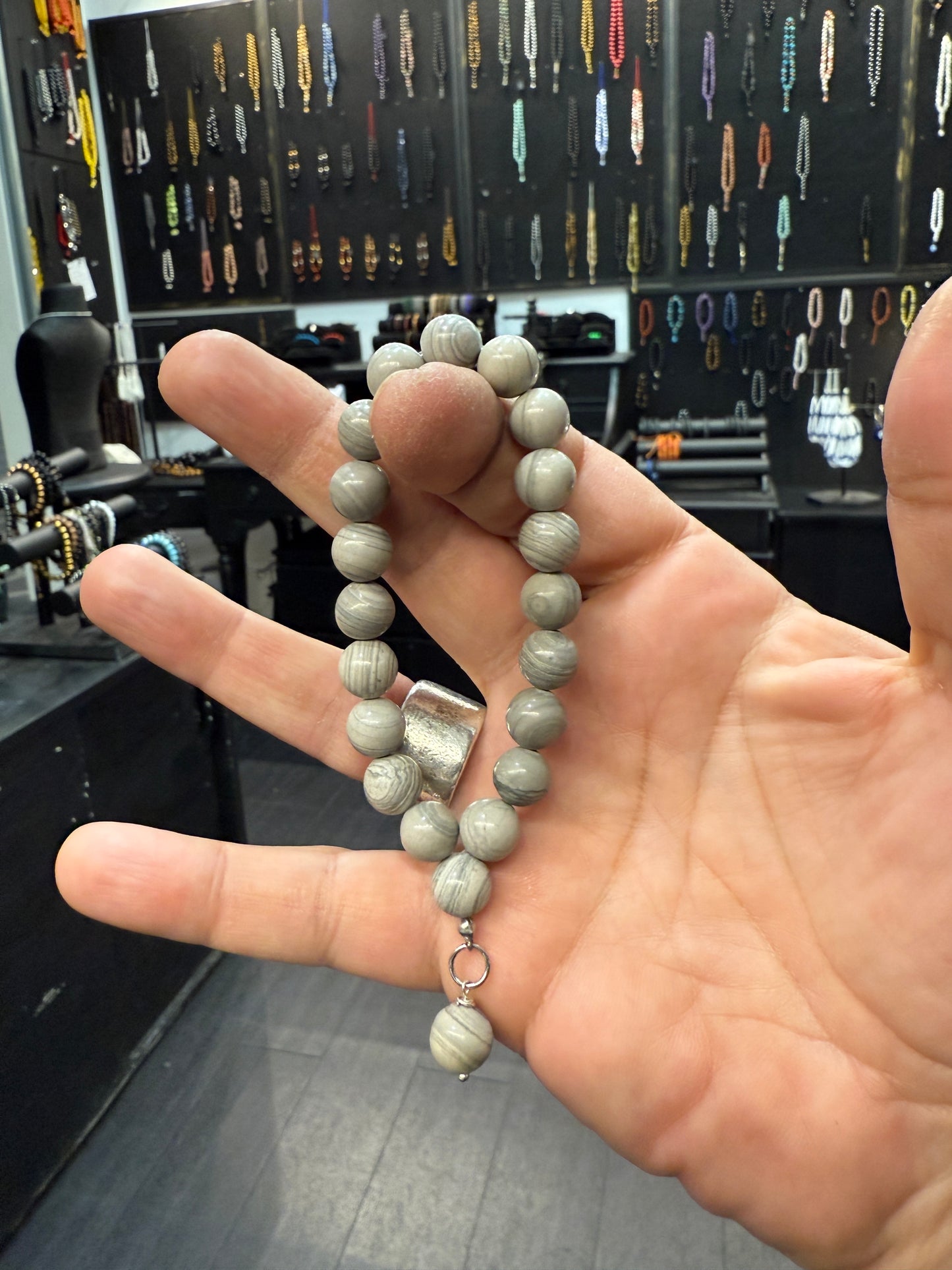 Silverline Jasper Worry Beads
