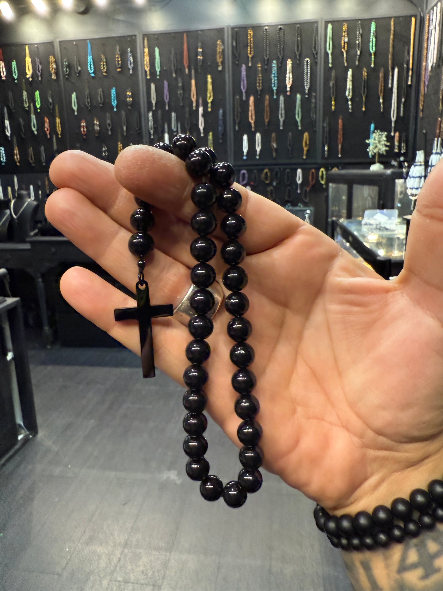 Mother of Pearl 33 Bead Orthodox Prayer Beads with Stainless Steel Cross