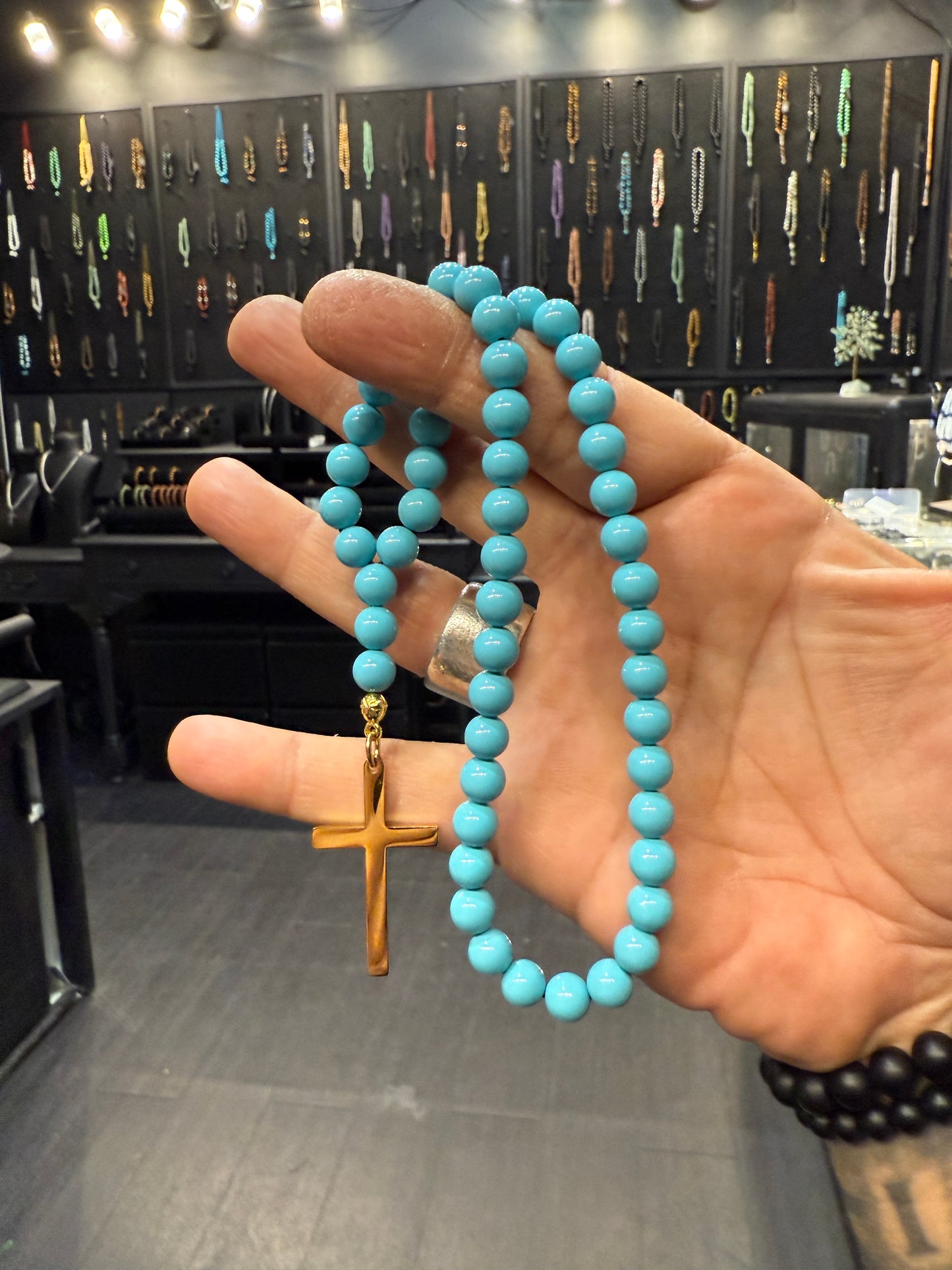 Mother of Pearl 50 Bead Orthodox Prayer Beads with Stainless Steel Cross