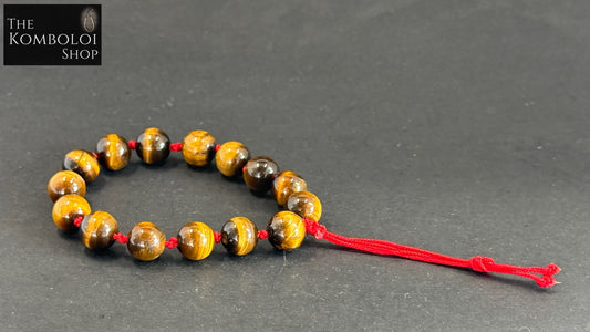 Tigers Eye Hand Knotted Worry Bead Bracelet