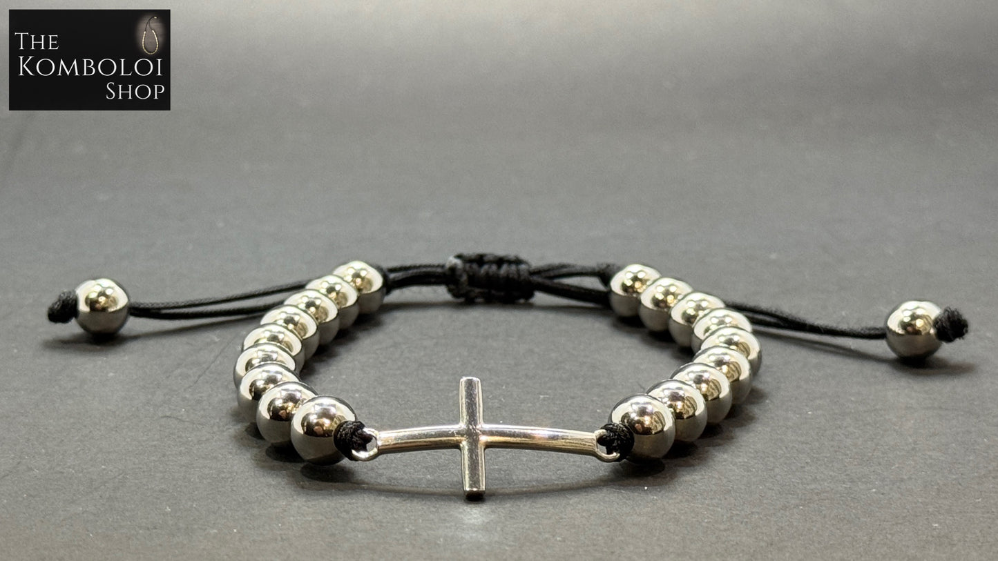 Stainless Steel & Stainless Steel Cross Protection Bracelet