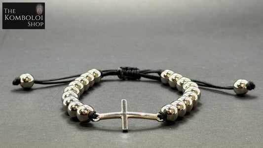 Stainless Steel & Stainless Steel Cross Protection Bracelet
