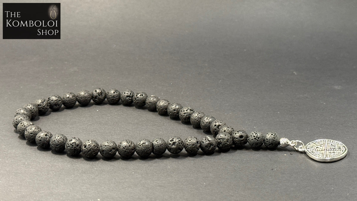 33 Bead Orthodox / Christian Car Prayer Beads - Volcanic Lava w/ ICXC NIKA