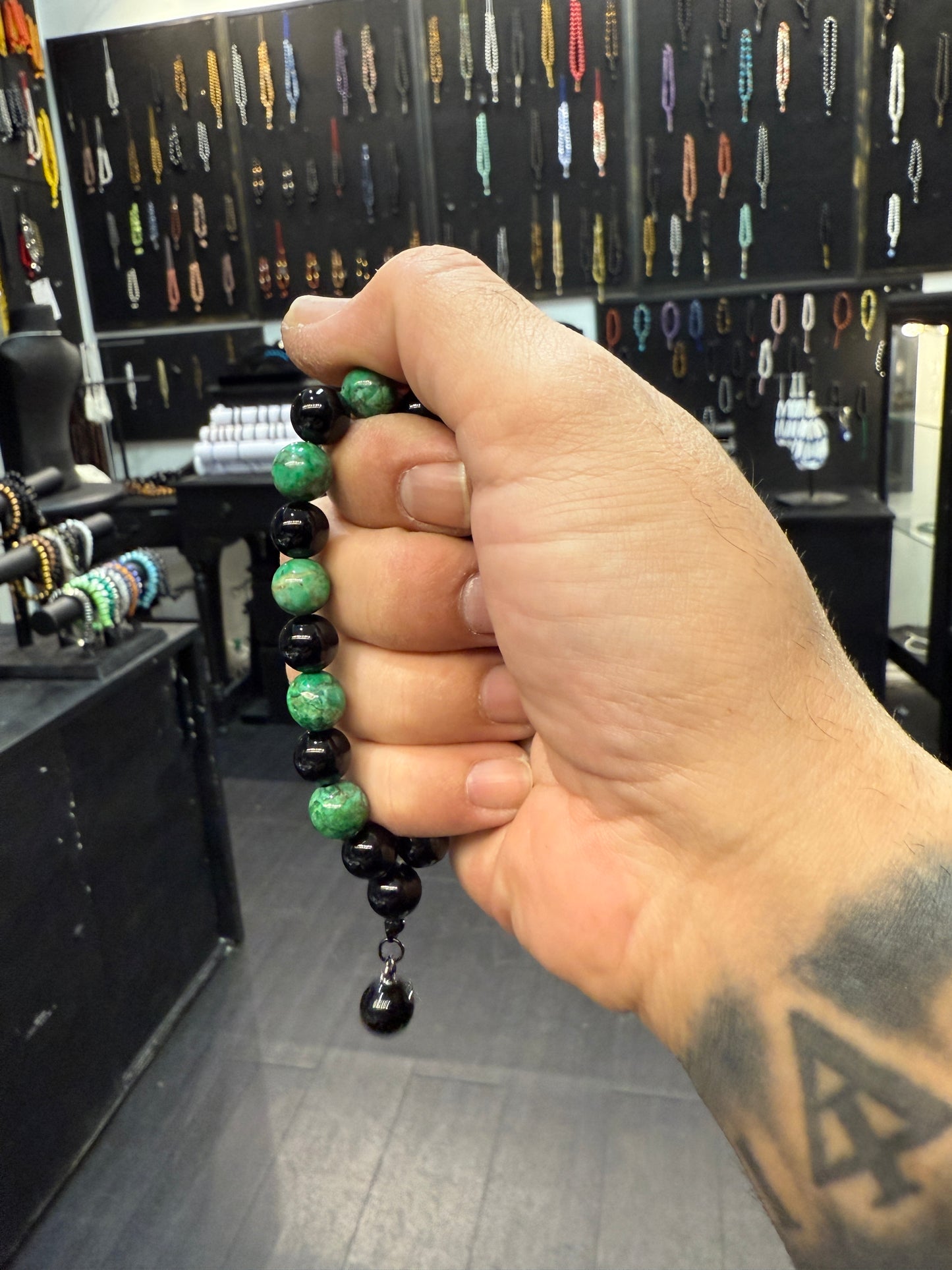 Onyx & Marble Wearable Worry Beads