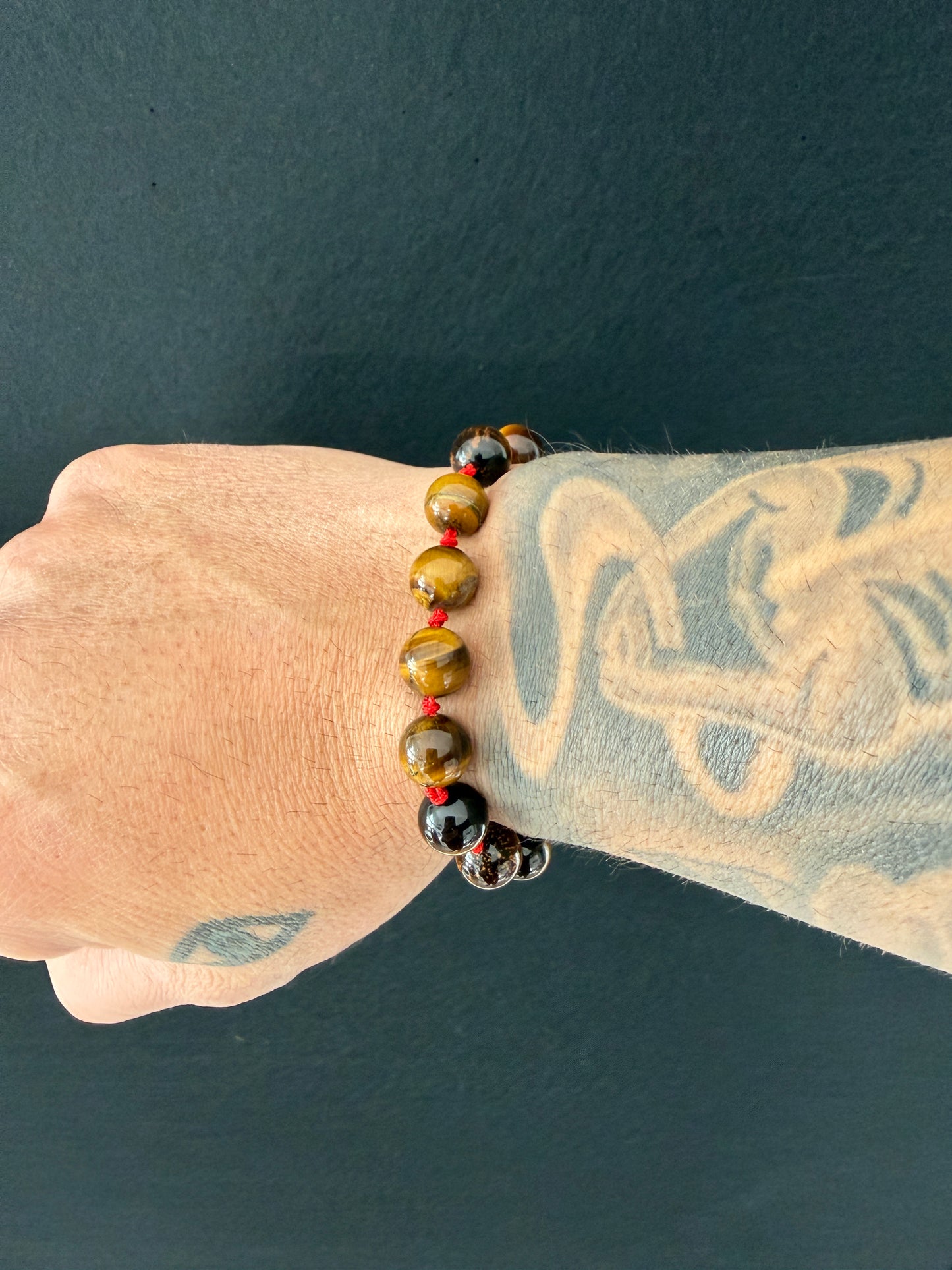 Tigers Eye Hand Knotted Worry Bead Bracelet