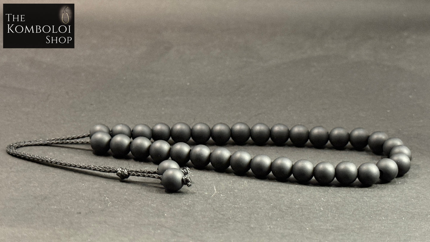 Noir Onyx 33 Bead Komboloi / Worry Beads (8mm)