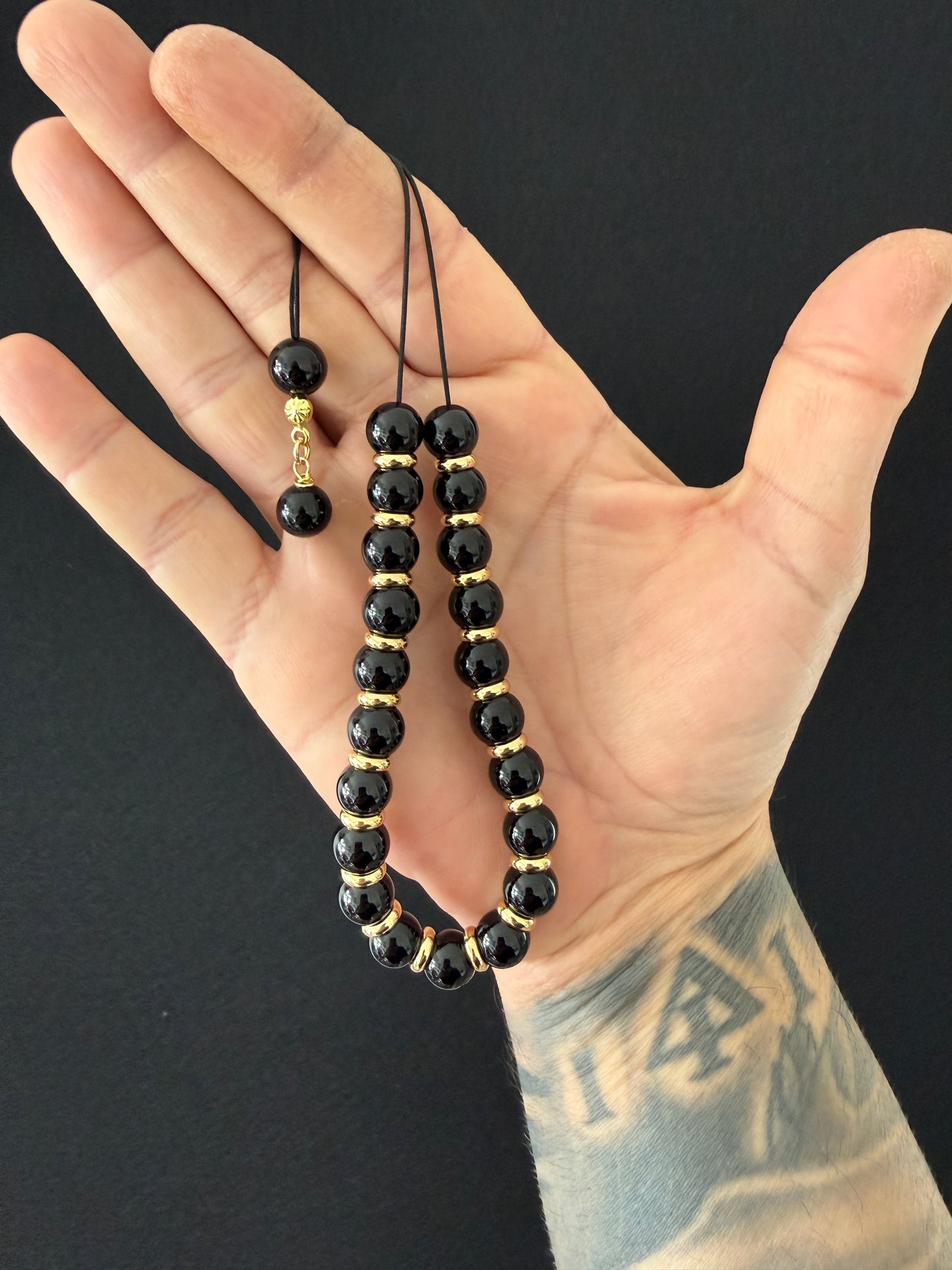 Royal Collection - Onyx 21 Bead Komboloi / Worry Beads
