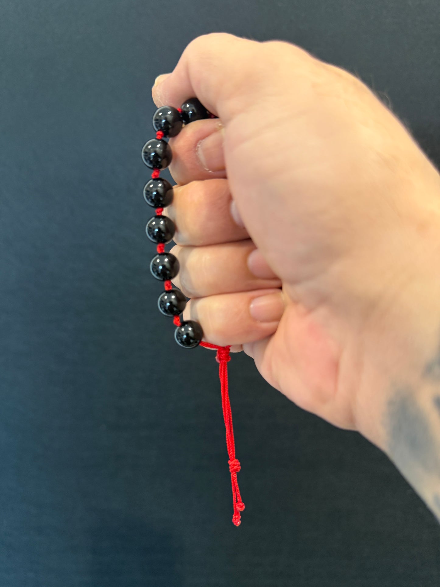 Onyx Hand Knotted Worry Bead Bracelet