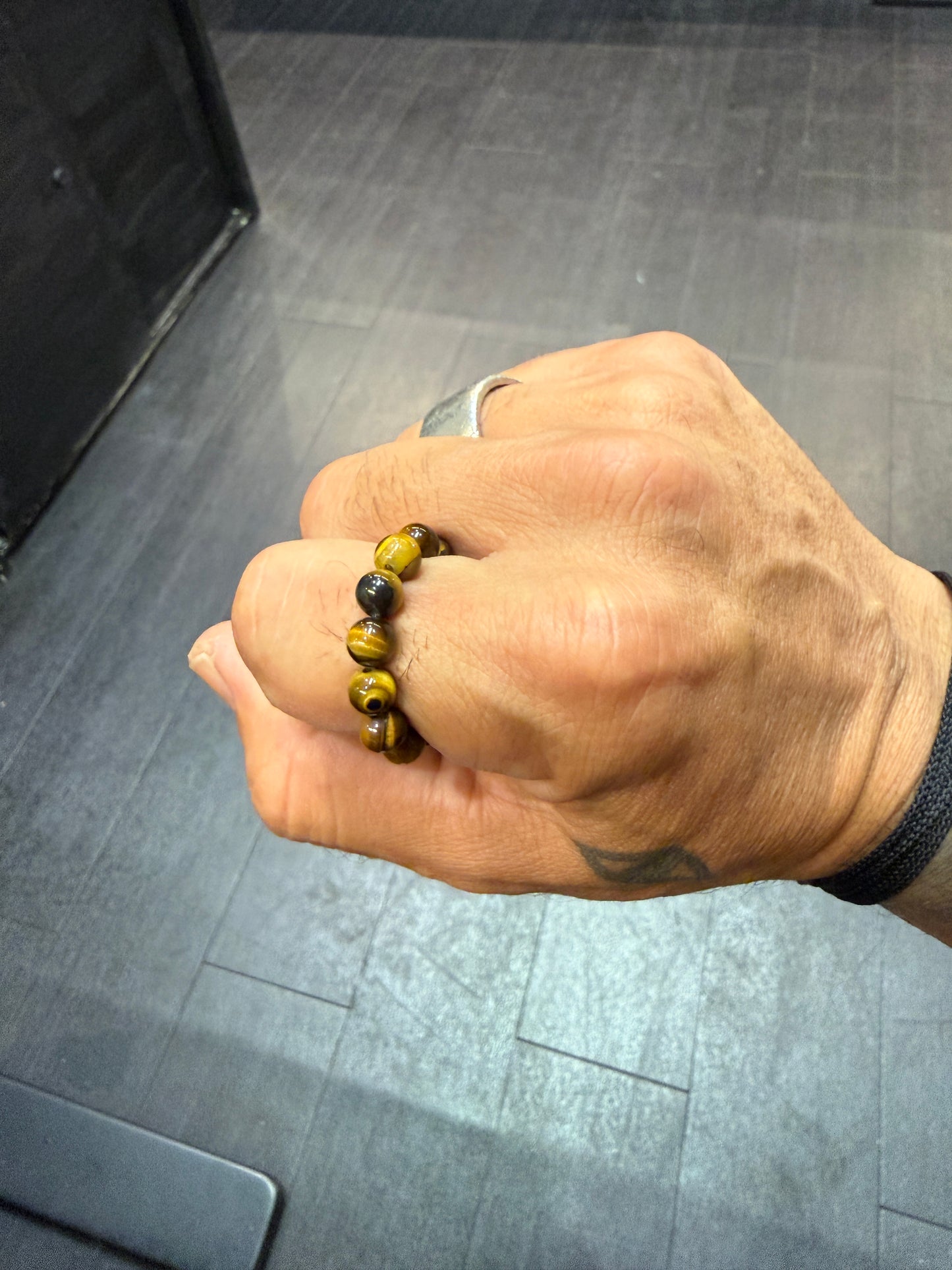 Tigers Eye Worry Bead Ring / Anxiety Ring