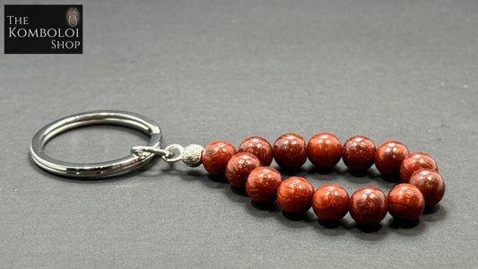 Rosewood Komboloi / Worry Bead Keyring