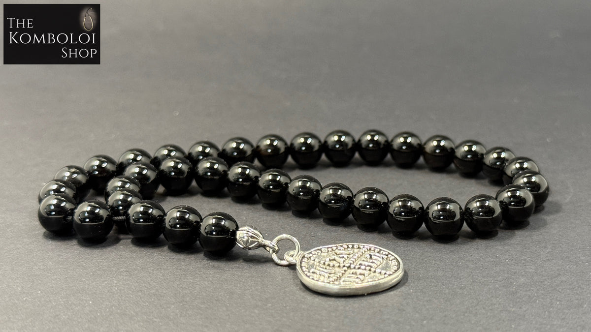 Onyx Orthodox Prayer Beads w/ICXC NIKA Pendant