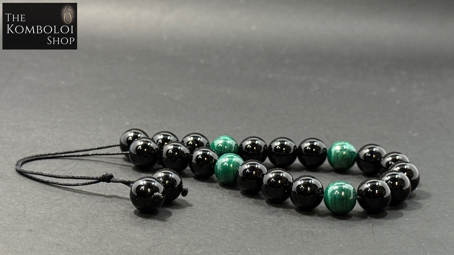 Onyx & Malachite 21 Bead Komboloi / Worry Beads