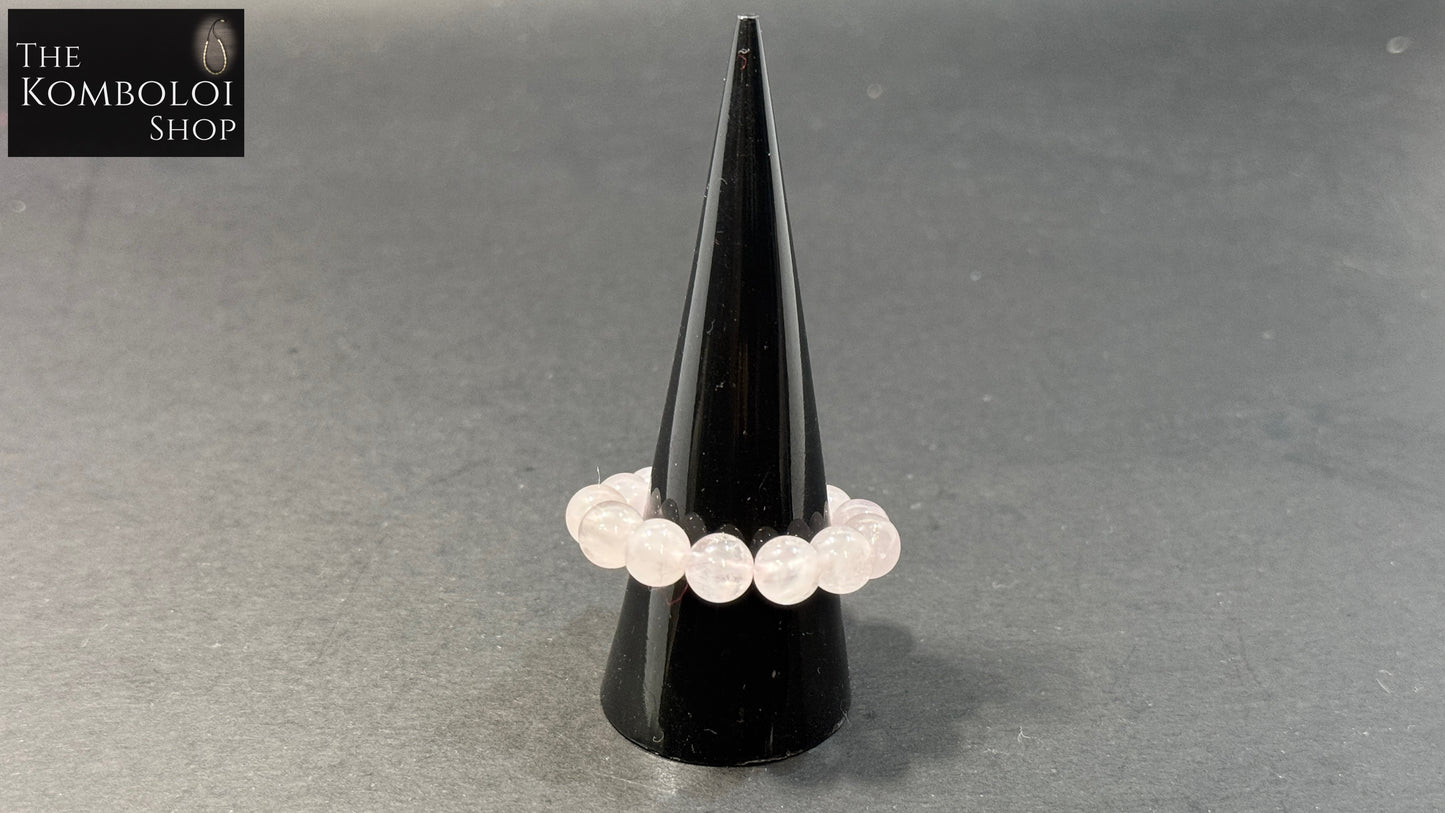 Rose Quartz Worry Bead Ring / Anxiety Ring