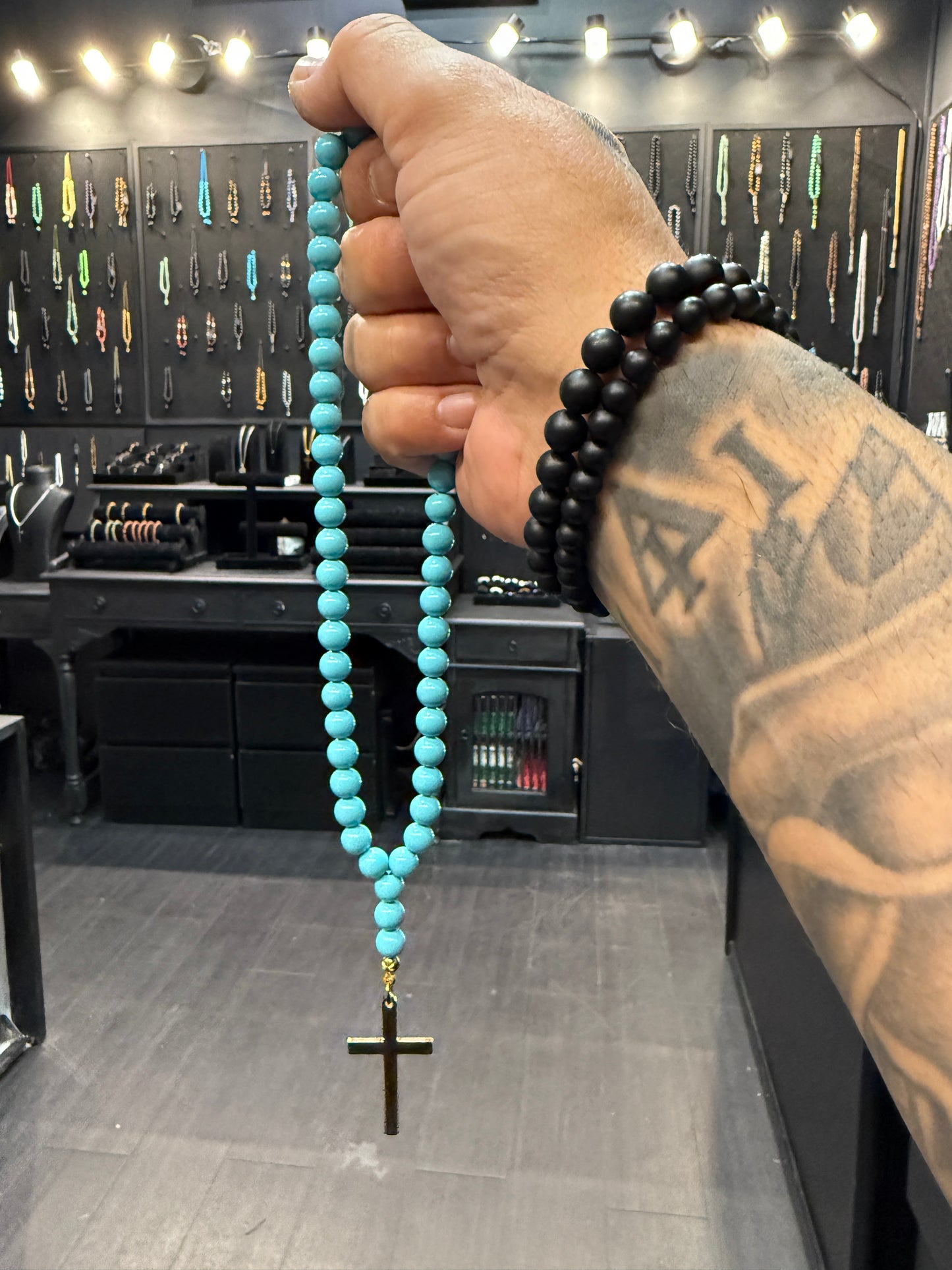Mother of Pearl 50 Bead Orthodox Prayer Beads with Stainless Steel Cross