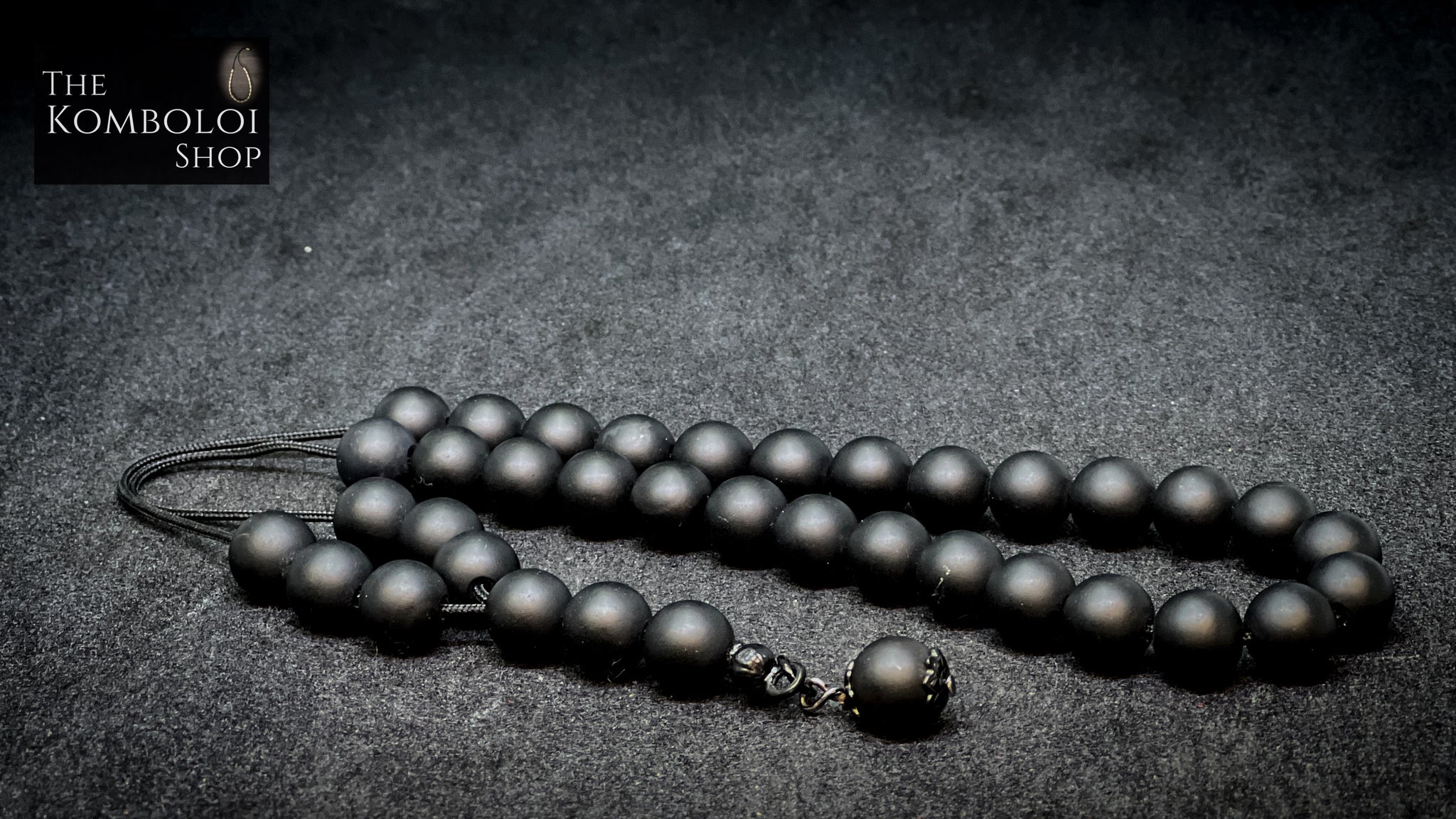 Gothic Series Matte Black Onyx 33 Bead Komboloi / Worry Beads
