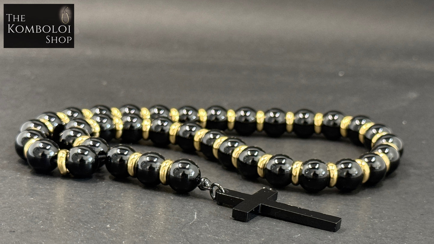 Royal Collection – 33 Bead Onyx Orthodox Prayer Beads