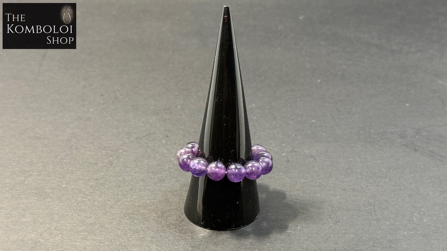 Amethyst Worry Bead Ring / Anxiety Ring