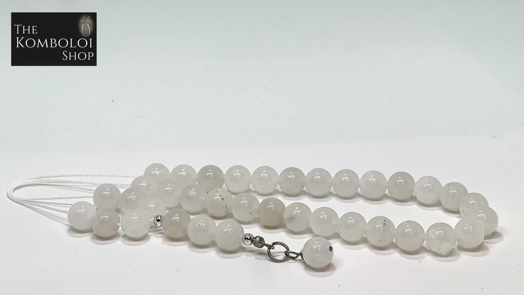 White Jade 33 Bead Komboloi / Worry Beads