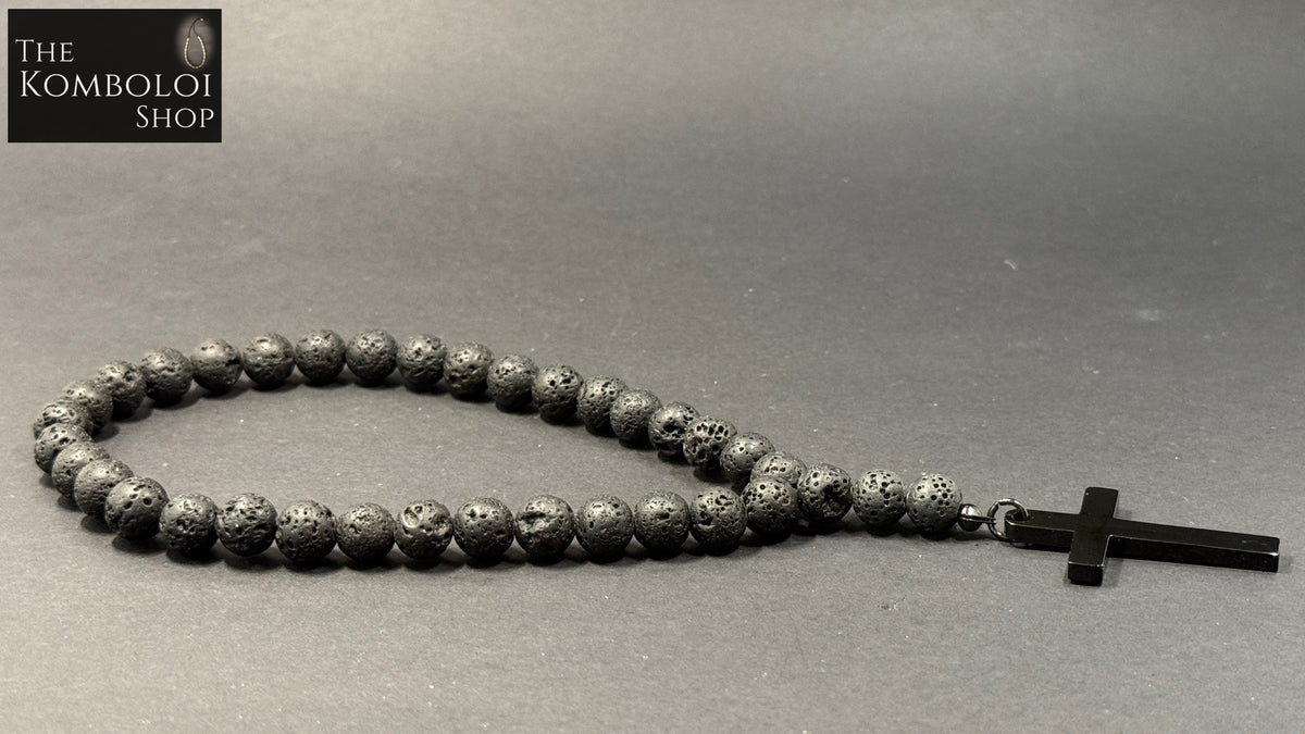 33 Bead Orthodox / Christian Car Prayer Beads - Volcanic Lava