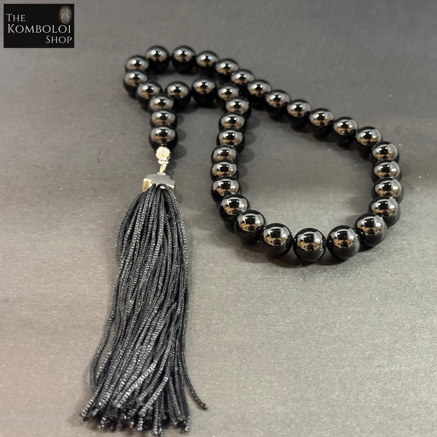 Onyx Orthodox Prayer Beads w/Stainless Steel Cross