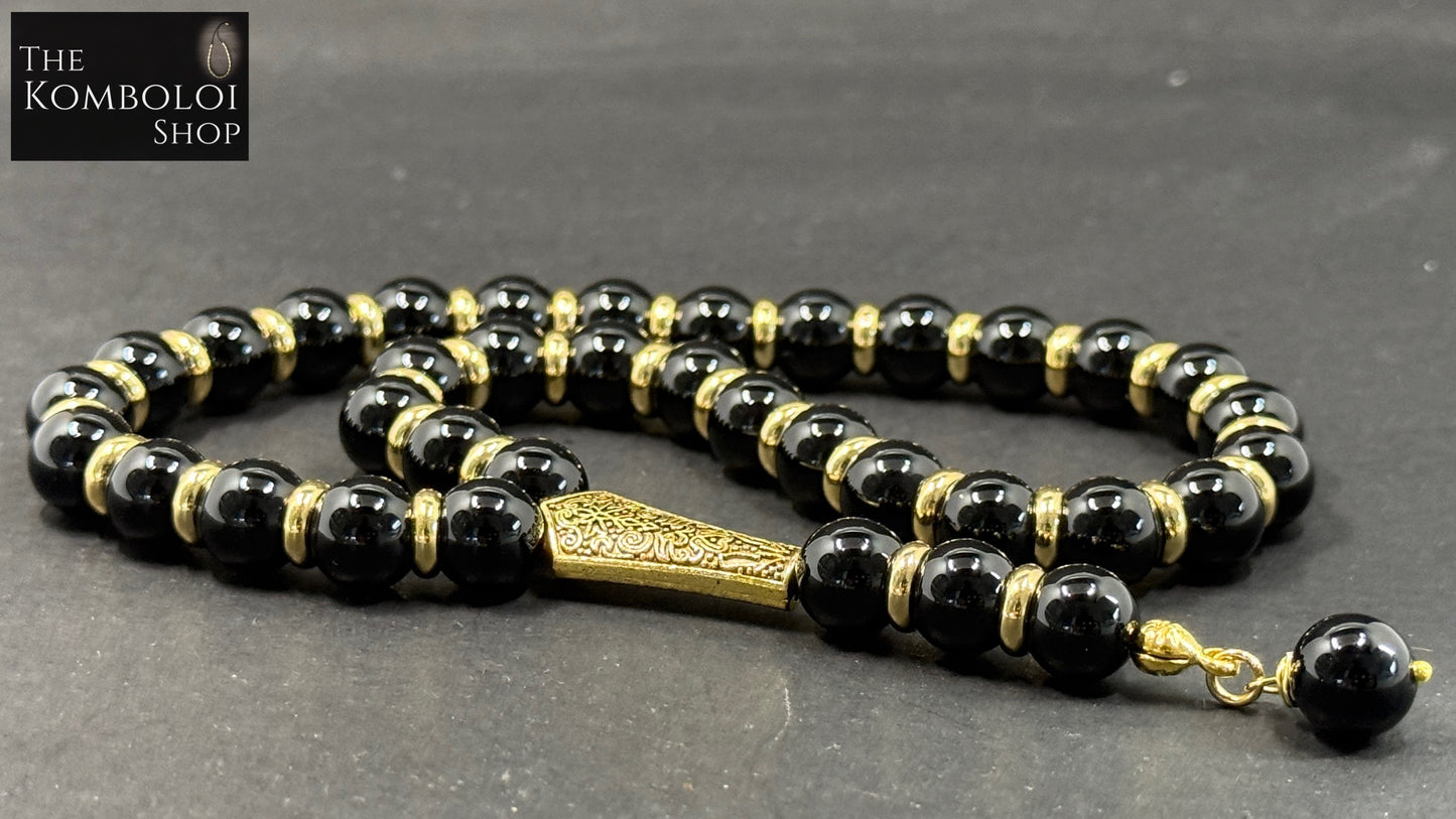 Royal Collection – 33 Bead Onyx Tasbih / Worry Beads