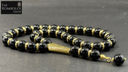 Royal Collection – 33 Bead Onyx Tasbih / Worry Beads